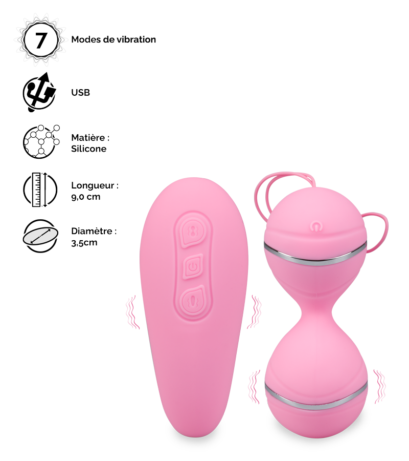 Boules de geisha et télécommande vibrantes Deity