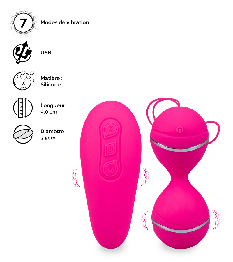 Boules de geisha et télécommande vibrantes Deity