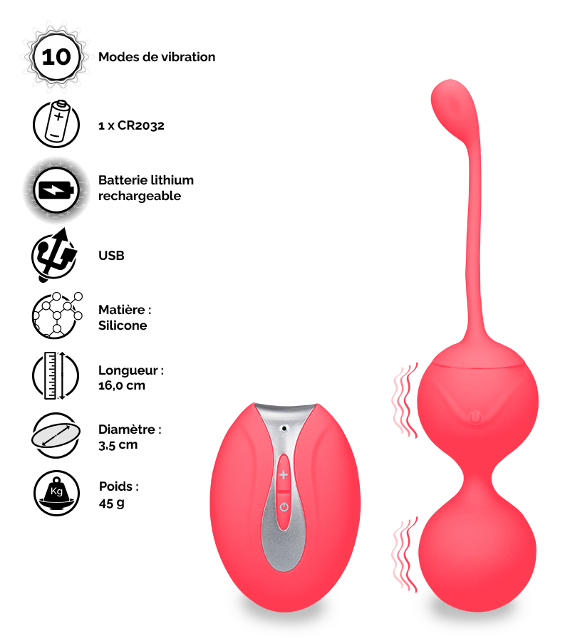 Boules de geisha vibrantes télécommandées Aphrodite