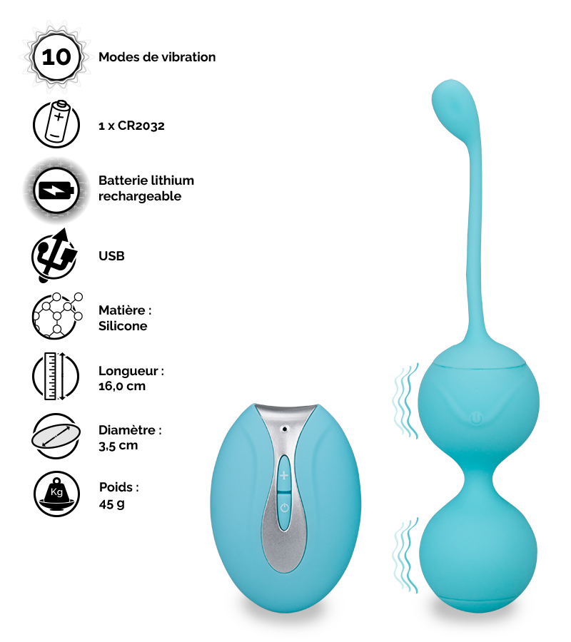 Boules de geisha vibrantes télécommandées Aphrodite