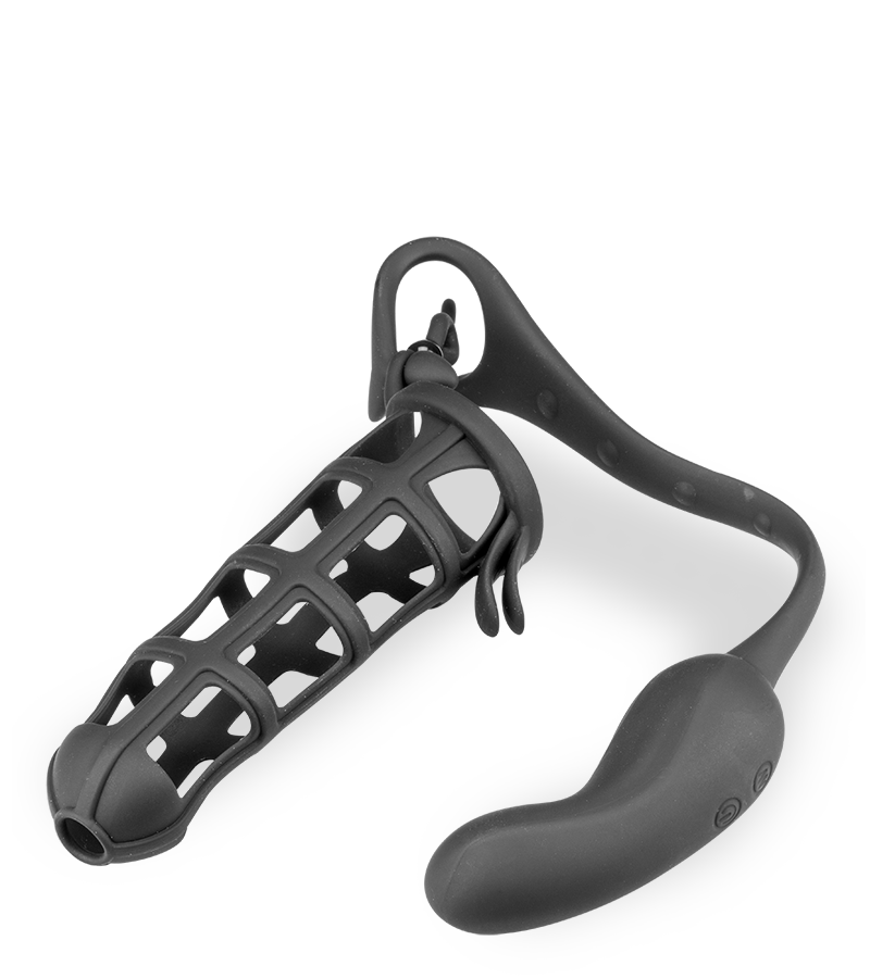 Cage à pénis cockring stimulateur prostate vibrant