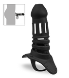 Cage Ă  penis silicone noire Armure SamouraĂŻ