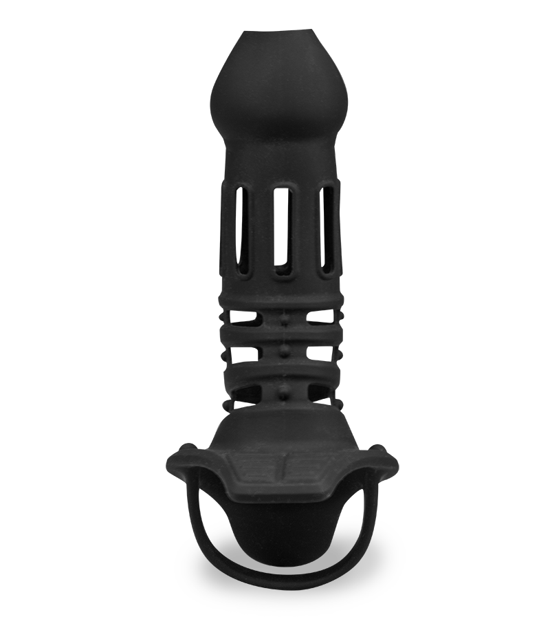 Cage à penis silicone noire Armure Samouraï