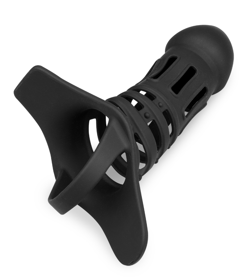 Cage à penis silicone noire Armure Samouraï