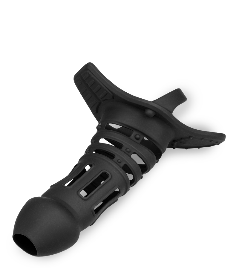 Cage à penis silicone noire Armure Samouraï