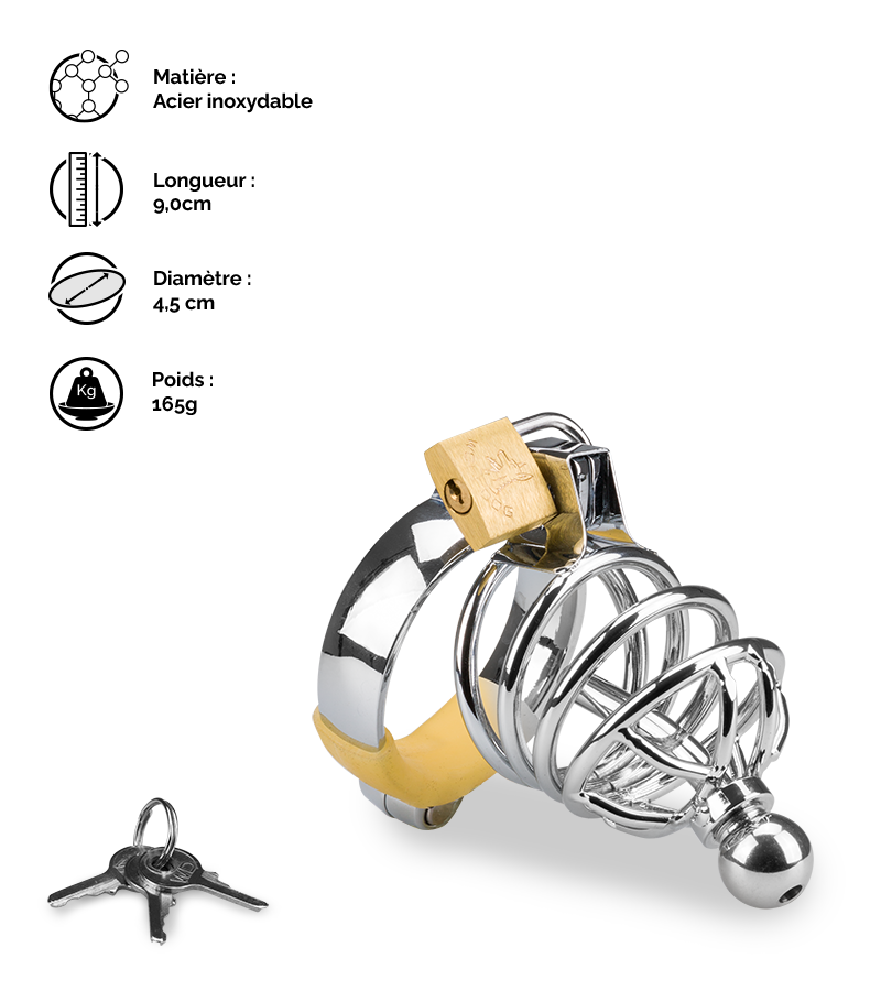 Cage de chasteté pénis et plug d'urètre Alcatraz