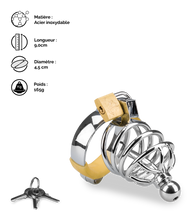 Charger l'image dans la galerie, Cage de chasteté pénis et plug d'urètre Alcatraz