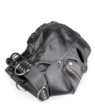 Charger l'image dans la galerie, Cagoule BDSM avec fermeture éclaire pour la bouche et cadenas