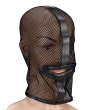 Charger l'image dans la galerie, Cagoule BDSM en résille avec ouverture buccale