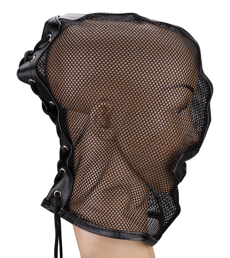 Cagoule BDSM en résille avec ouverture buccale