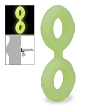 Charger l'image dans la galerie, Cockring double en silicone phosphorescent Sloom