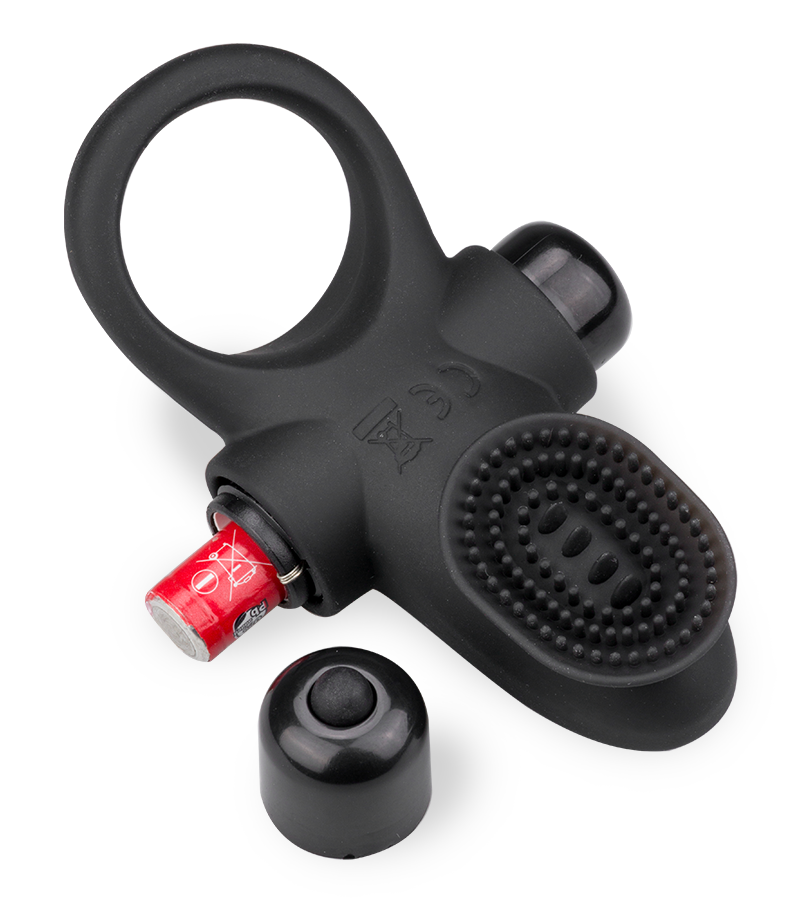 Cockring vibrant avec stimulateur clito cunnilingus