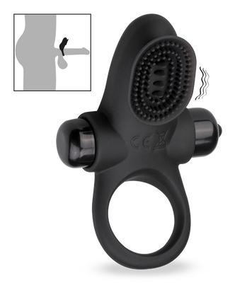 Cockring vibrant avec stimulateur clito cunnilingus