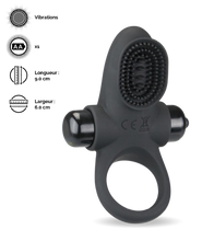 Charger l'image dans la galerie, Cockring vibrant avec stimulateur clito cunnilingus