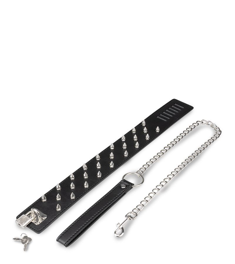 Collier BDSM cuir et pointes