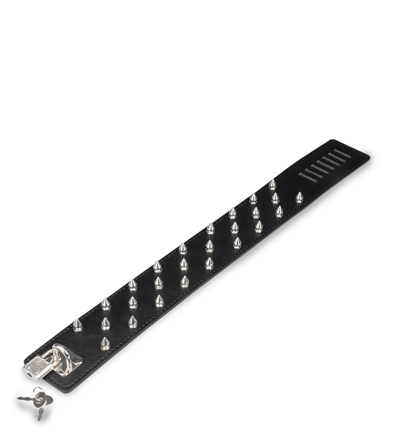 Collier BDSM cuir et pointes