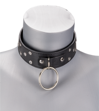 Charger l'image dans la galerie, Collier BDSM rivets et anneaux avec laisse