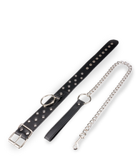 Charger l'image dans la galerie, Collier BDSM rivets et anneaux avec laisse