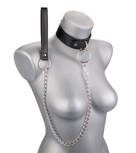 Charger l'image dans la galerie, Collier cuir BDSM 1 anneau avec chaine