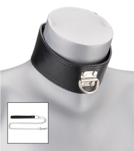 Charger l'image dans la galerie, Collier cuir BDSM et laisse chaine avec cadenas