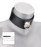 Collier cuir BDSM et laisse chaine avec cadenas