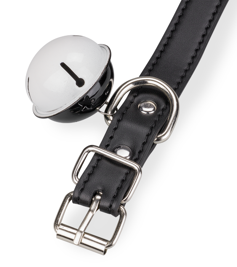 Collier en similicuir avec gros grelot