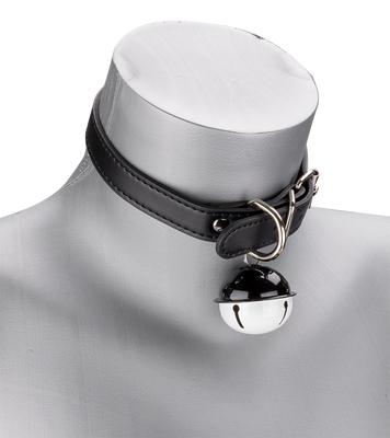 Collier en similicuir avec gros grelot