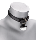 Collier en similicuir avec gros grelot