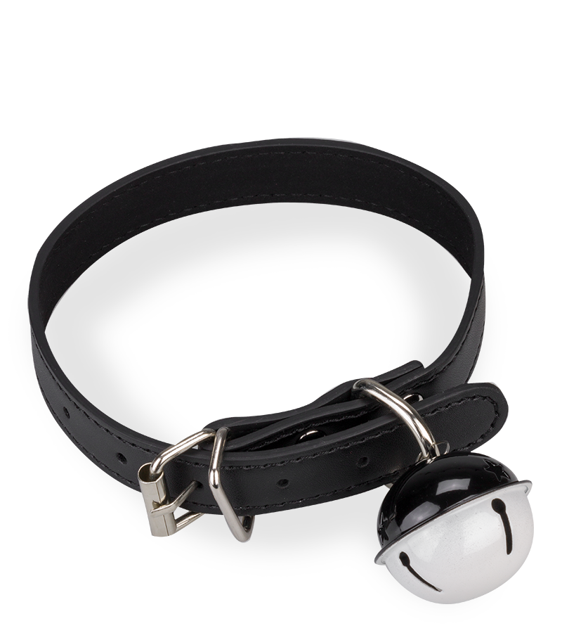 Collier en similicuir avec gros grelot