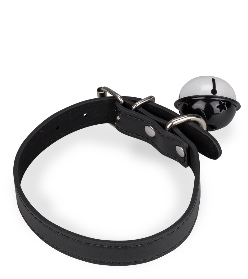 Collier en similicuir avec gros grelot