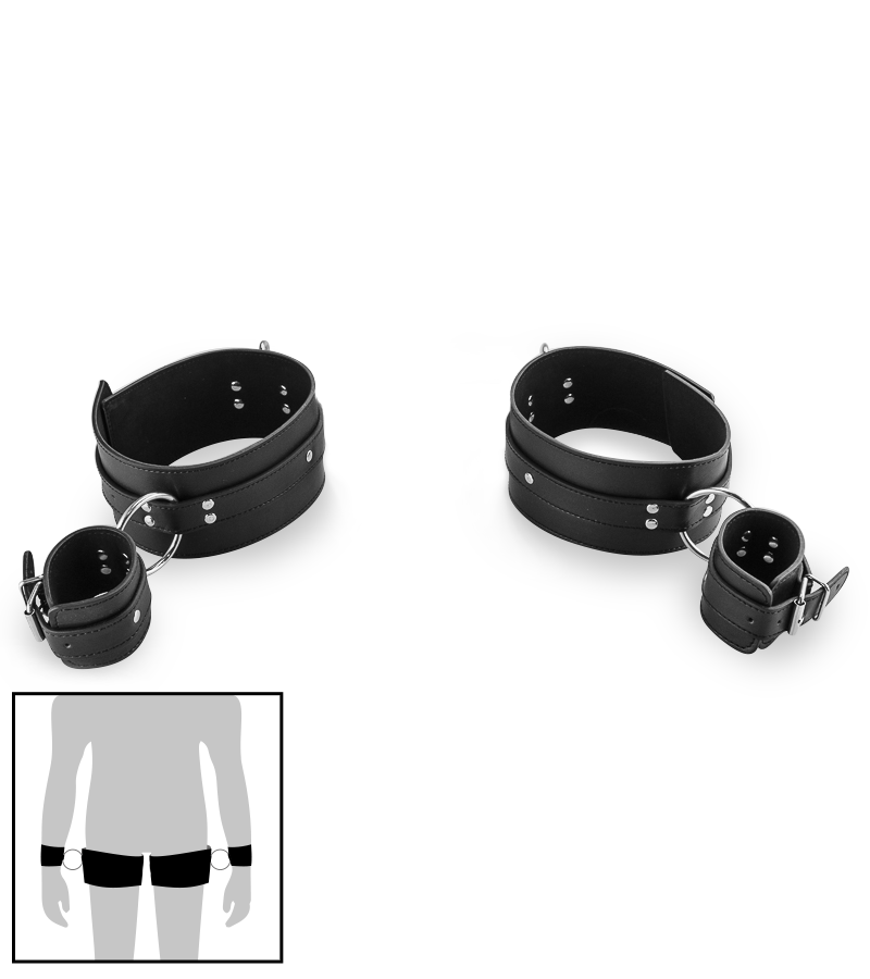 Contraintes BDSM cuisses et poignets