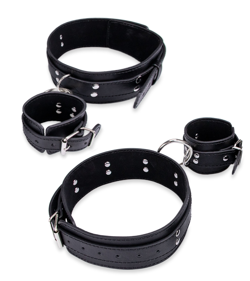 Contraintes BDSM cuisses et poignets