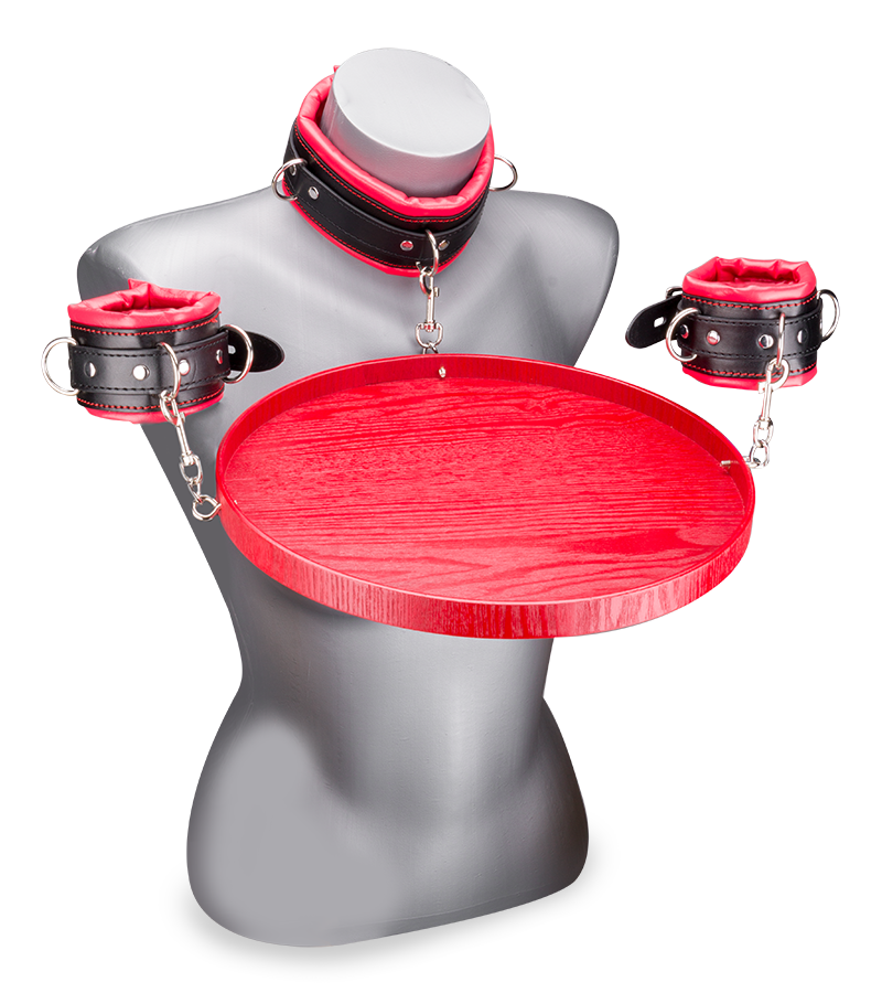 Contraintes cou et poignets avec plateau pour esclave