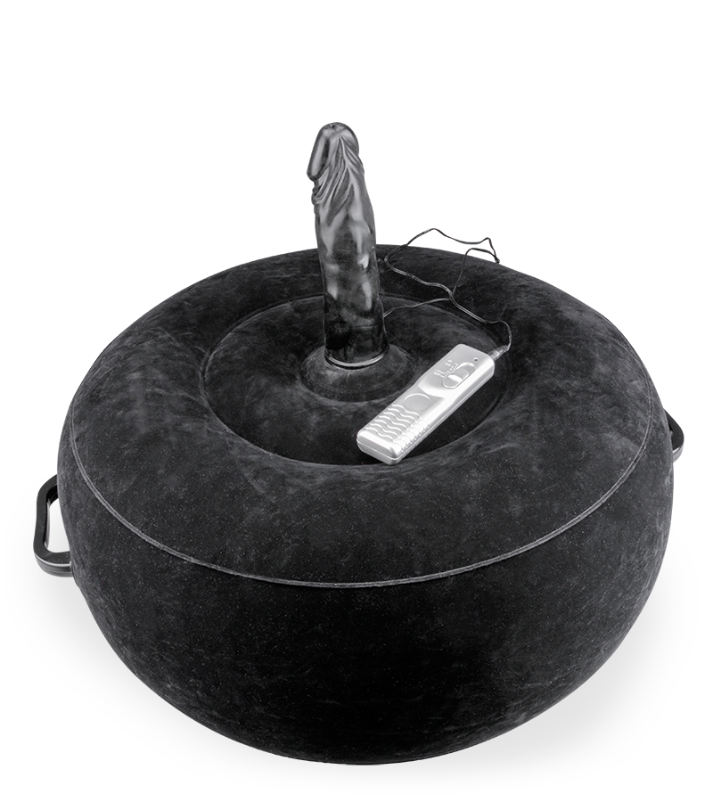 Coussin gonflable rond avec gode vibrant Crazy Rider