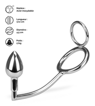 Charger l'image dans la galerie, Crochet anal avec double anneaux cockring Captain