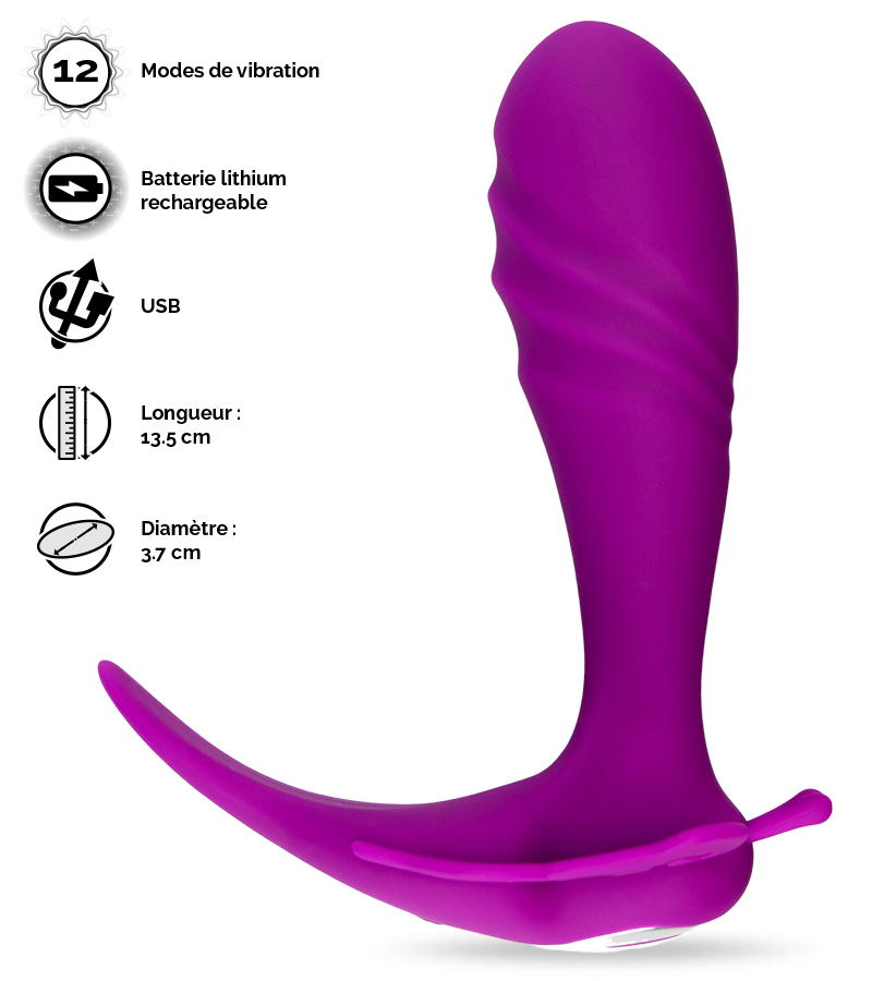 Culotte vibro papillon USB magnetic 12 modes