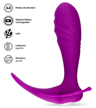 Charger l'image dans la galerie, Culotte vibro papillon USB magnetic 12 modes