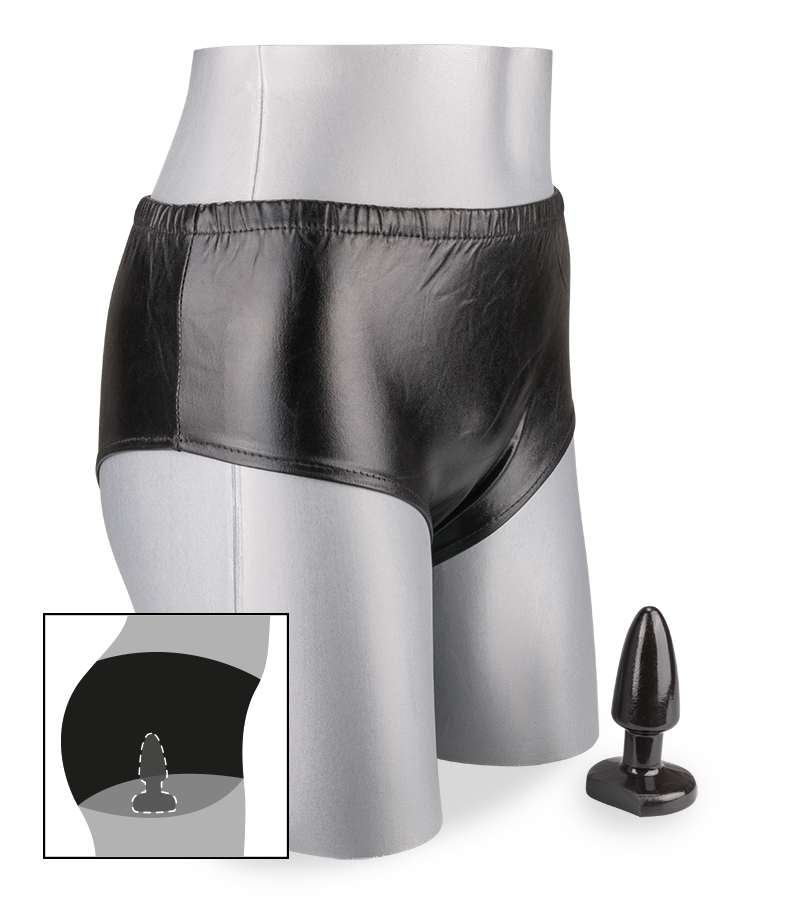Culotte vinyle plug anal