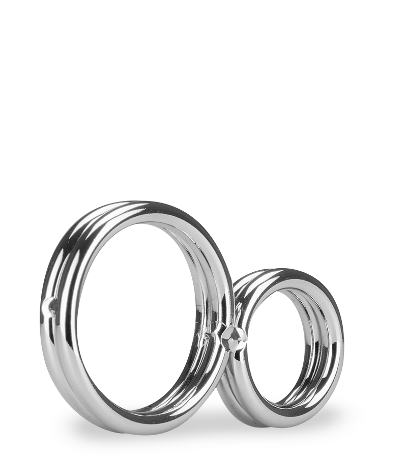 Double anneau cockring en inox Eight