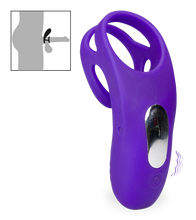 Charger l'image dans la galerie, Double anneau vibrant avec stimulateur de clitoris Bora