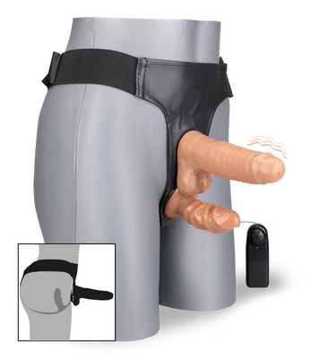 Double gode ceinture vibrant réaliste