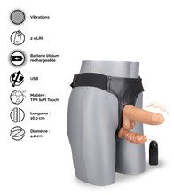 Charger l'image dans la galerie, Double gode ceinture vibrant réaliste