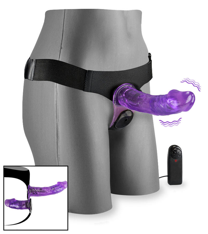 Double gode ceinture vibrant télécommandé avec fil