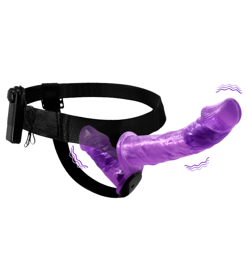 Double gode ceinture vibrant télécommandé avec fil