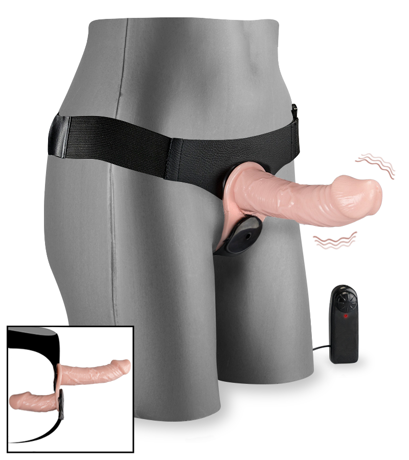 Double gode ceinture vibrant télécommandé avec fil