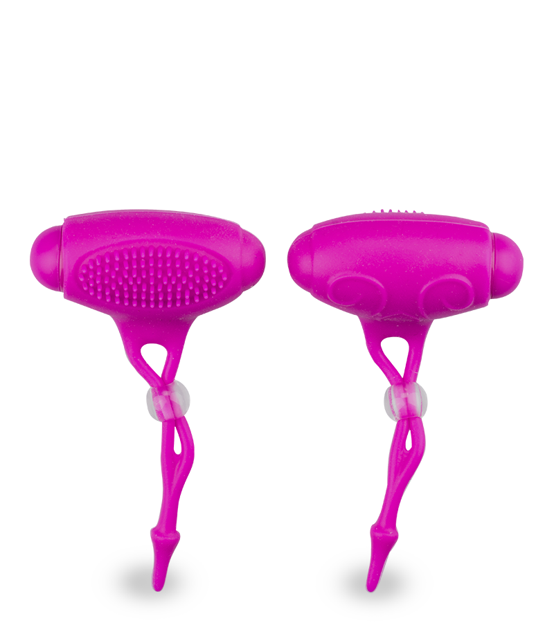 Duo de pinces Ă  seins vibrantes silicone