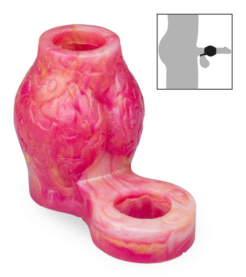 Étui pénien loup avec bulbe érectile et anneau testiculaire 7,0cm