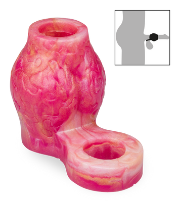 Étui pénien loup avec bulbe érectile et anneau testiculaire 7,0cm