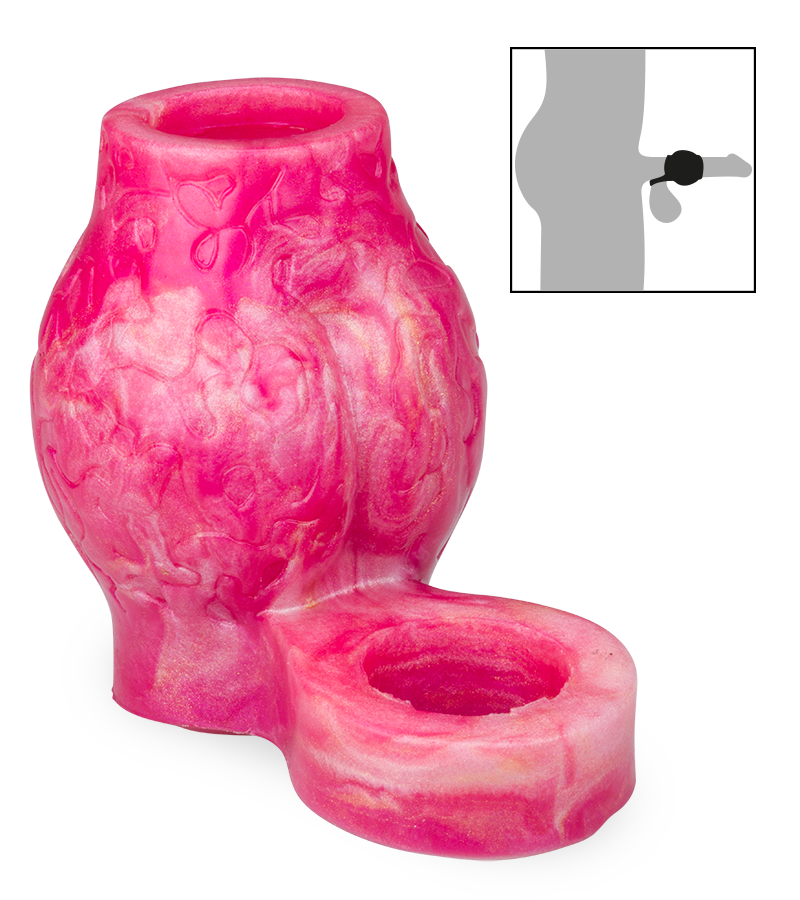 Étui pénien loup avec bulbe érectile et anneau testiculaire 9,0cm