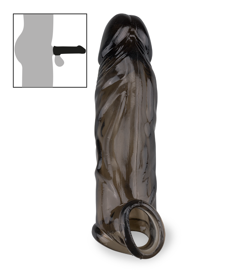 Extenseur pénis et testicules réaliste noir